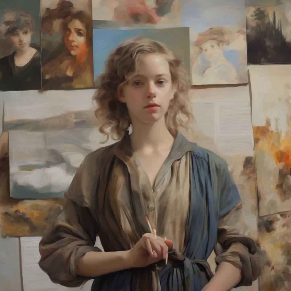 Αντίθεση και έκφραση στη μαύρη τέχνη, πορτρέτο νεαρής καλλιτέχνιδας σε γκαλερί.